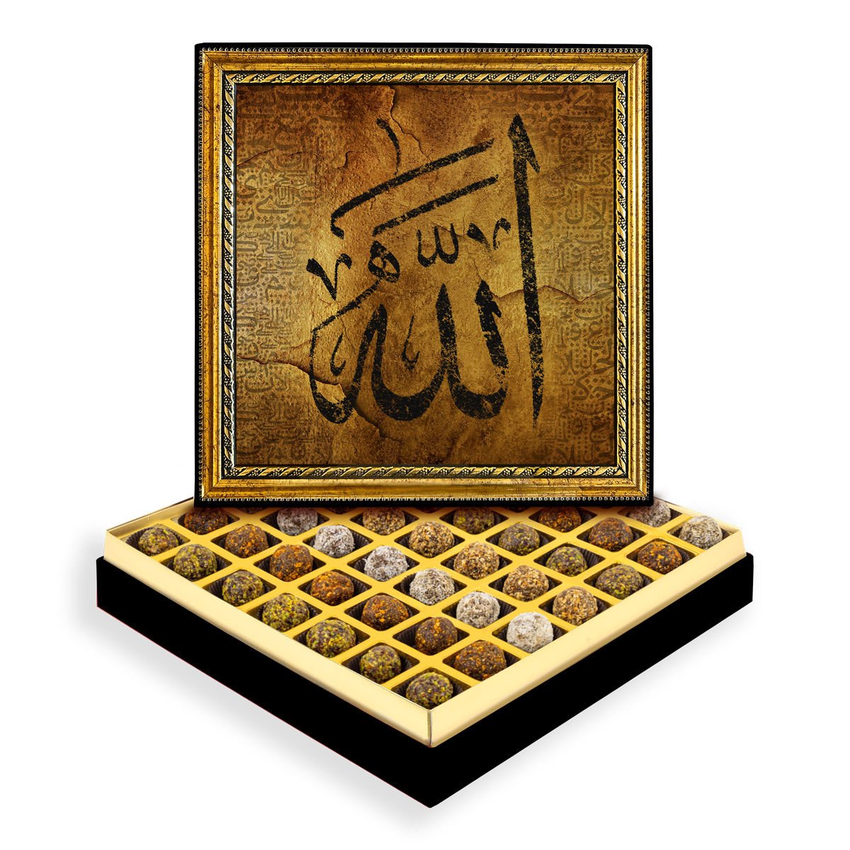 Allah Çerçeveli Tablo Kutuda Şeker İlavesiz Lokma