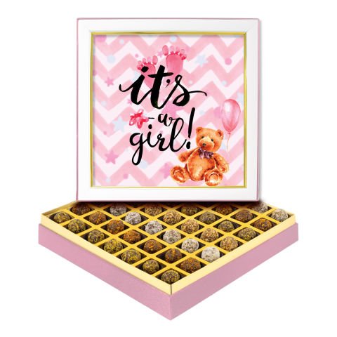 It's a Girl Çerçeveli Tablo Kutuda Şeker İlavesiz Lokma