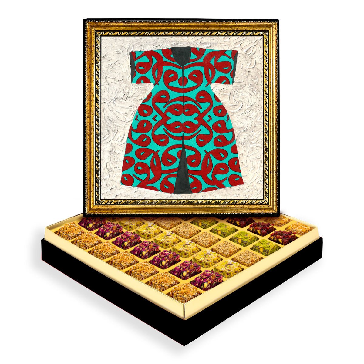 Vavlı Kaftan Çerçeveli Tablo Kutuda Lokum