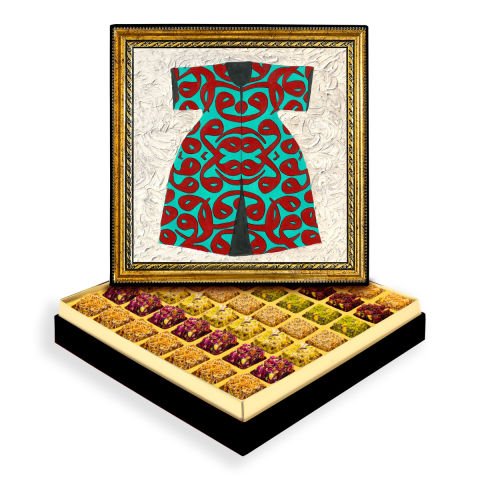 Vavlı Kaftan Çerçeveli Tablo Kutuda Lokum