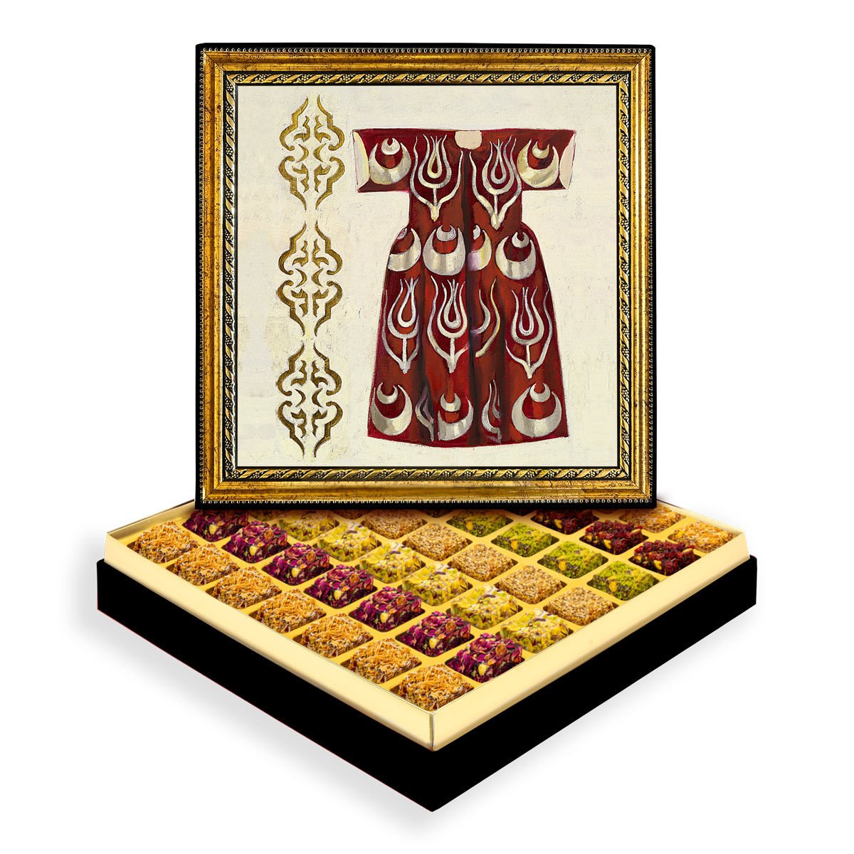 Laleli Kaftan Çerçeveli Tablo Kutuda Lokum