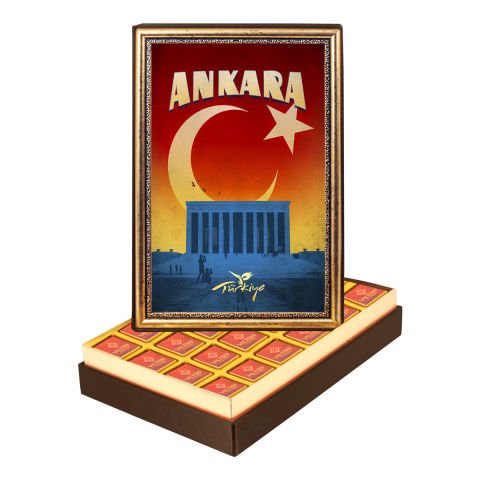 Ankara Çerçeveli Tablo Kutuda Logolu Çikolata Orta Boy (300 g)