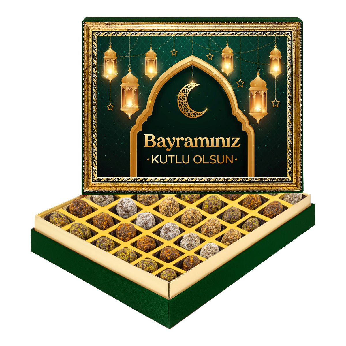 Bayramınız Kutlu Olsun Çerçeveli Tablo Kutuda Şeker İlavesiz Lokma