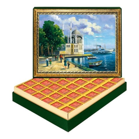 Ortaköy Camii Çerçeveli Tablo Kutuda Logolu Çikolata