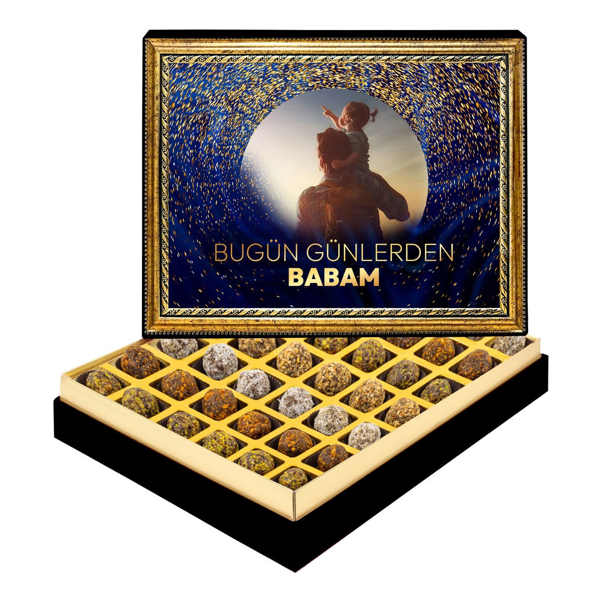 Günlerden Babam Çerçeveli Tablo Kutuda Şeker İlavesiz Lokma