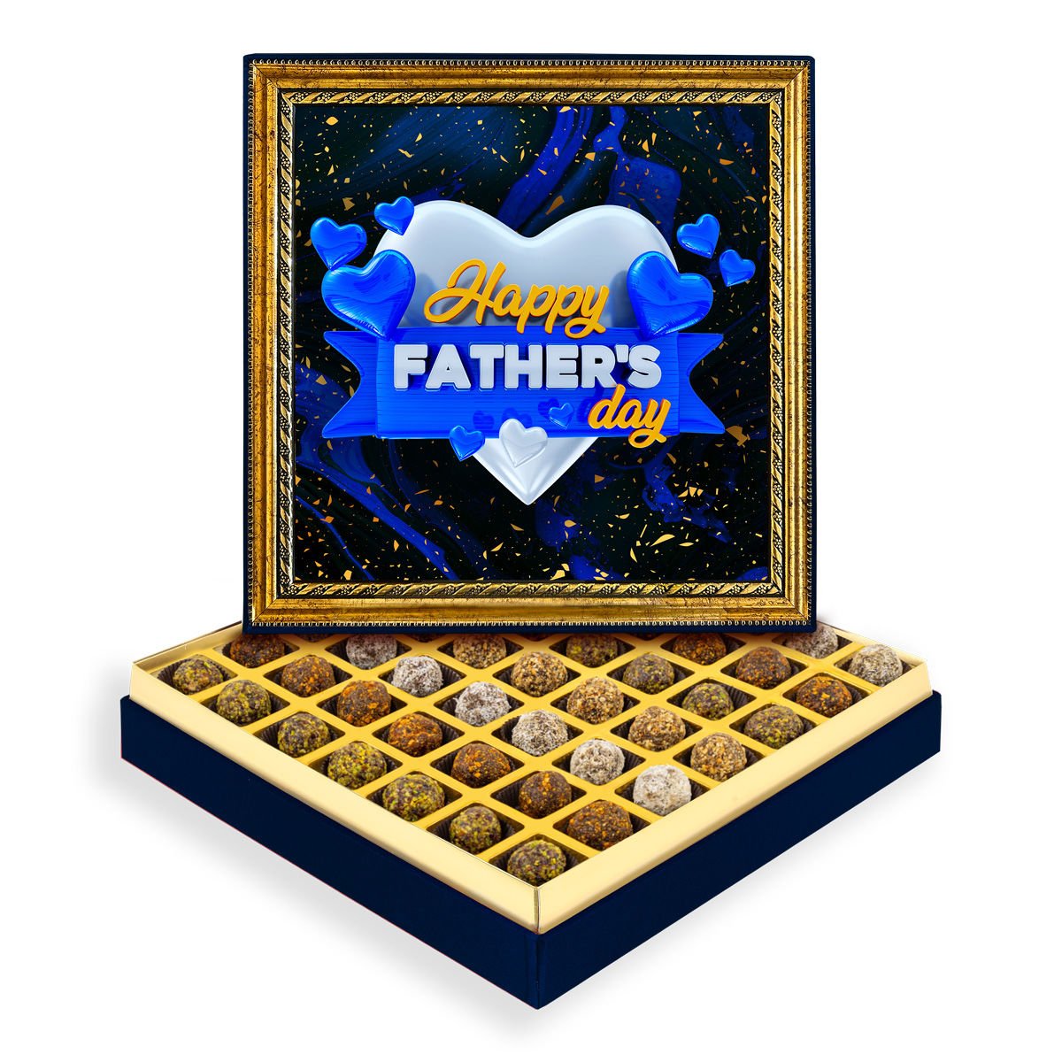 Happy Father's Day Çerçeveli Tablo Kutuda Şeker İlavesiz Lokma