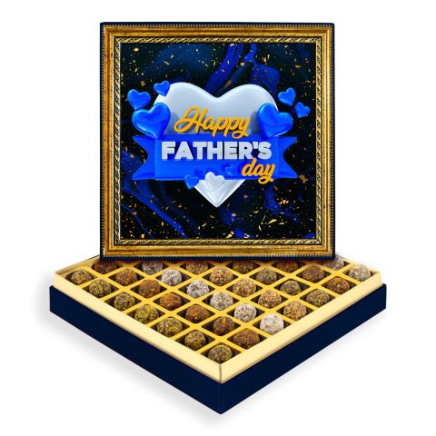 Happy Father's Day Çerçeveli Tablo Kutuda Şeker İlavesiz Lokma
