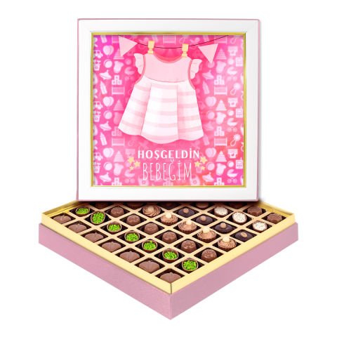 Pembe Elbise Çerçeveli Bebek Kutusu