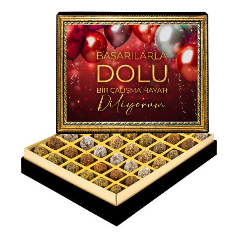 Başarılarla Dolu Çerçeveli Tablo Kutuda Şeker İlavesiz Lokma