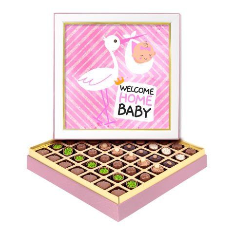 Pembe Leylek Çerçeveli Bebek Kutusu