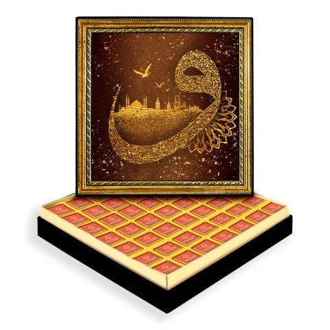 Vav Çerçeveli Tablo Kutuda Logolu Çikolata