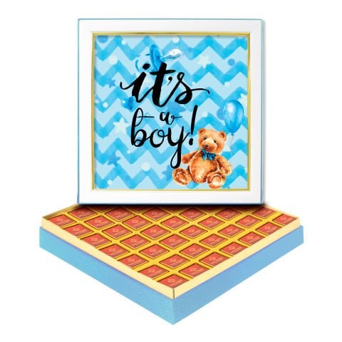 It's a Boy Çerçeveli Tablo Kutuda Logolu Çikolata
