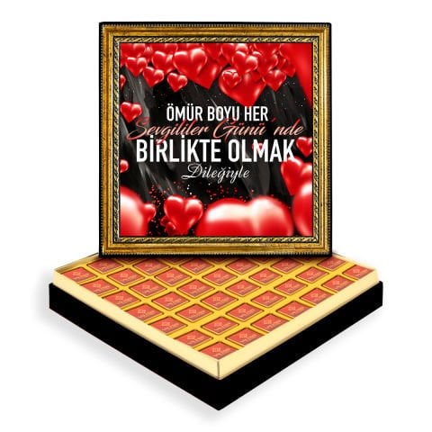 Ömür Boyu Çerçeveli Tablo Kutuda Logolu Çikolata