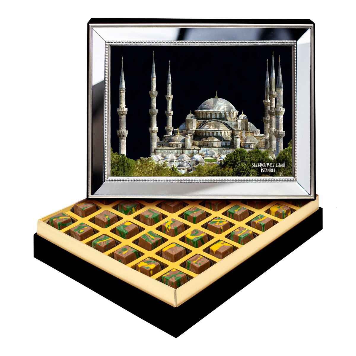 Ayna Çerçeveli Sultanahmet Camii Kutuda Dubai Çikolatası