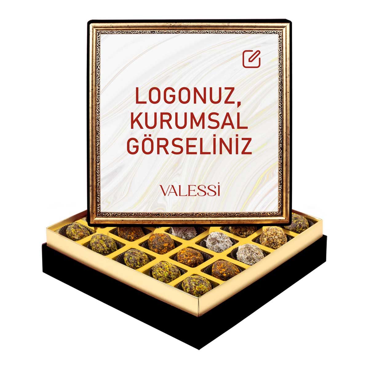 Kişiye Özel Tablo Kutuda Şeker İlavesiz Lokmalar Orta Boy (438 g.)