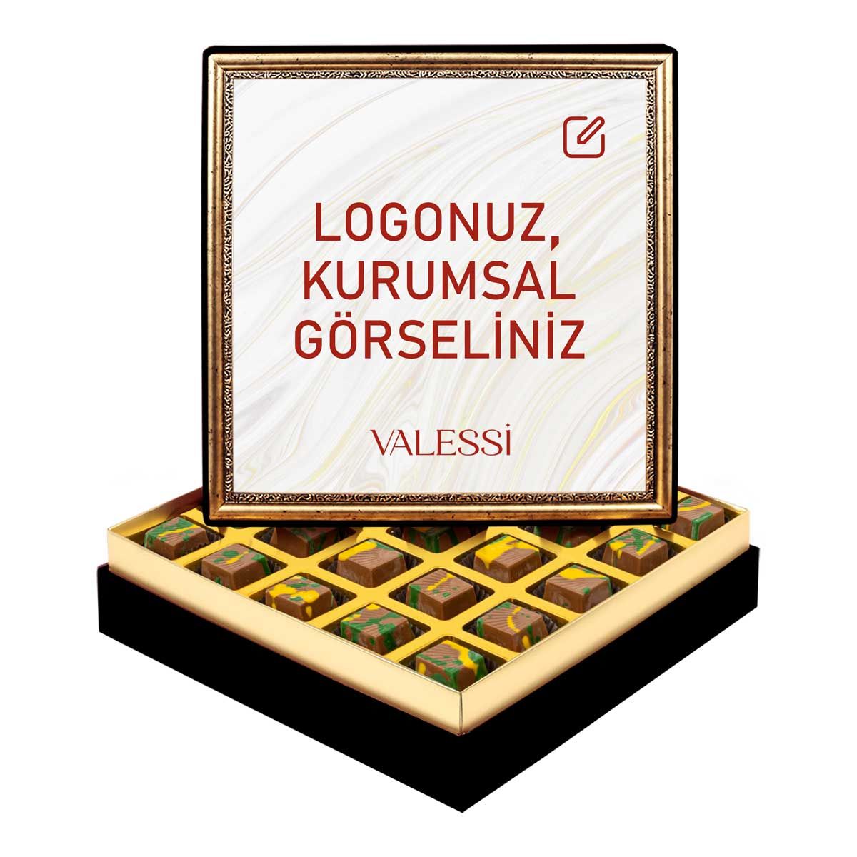 Kişiye Özel Tablo Kutuda Dubai Çikolatası Orta Boy (300 g.)