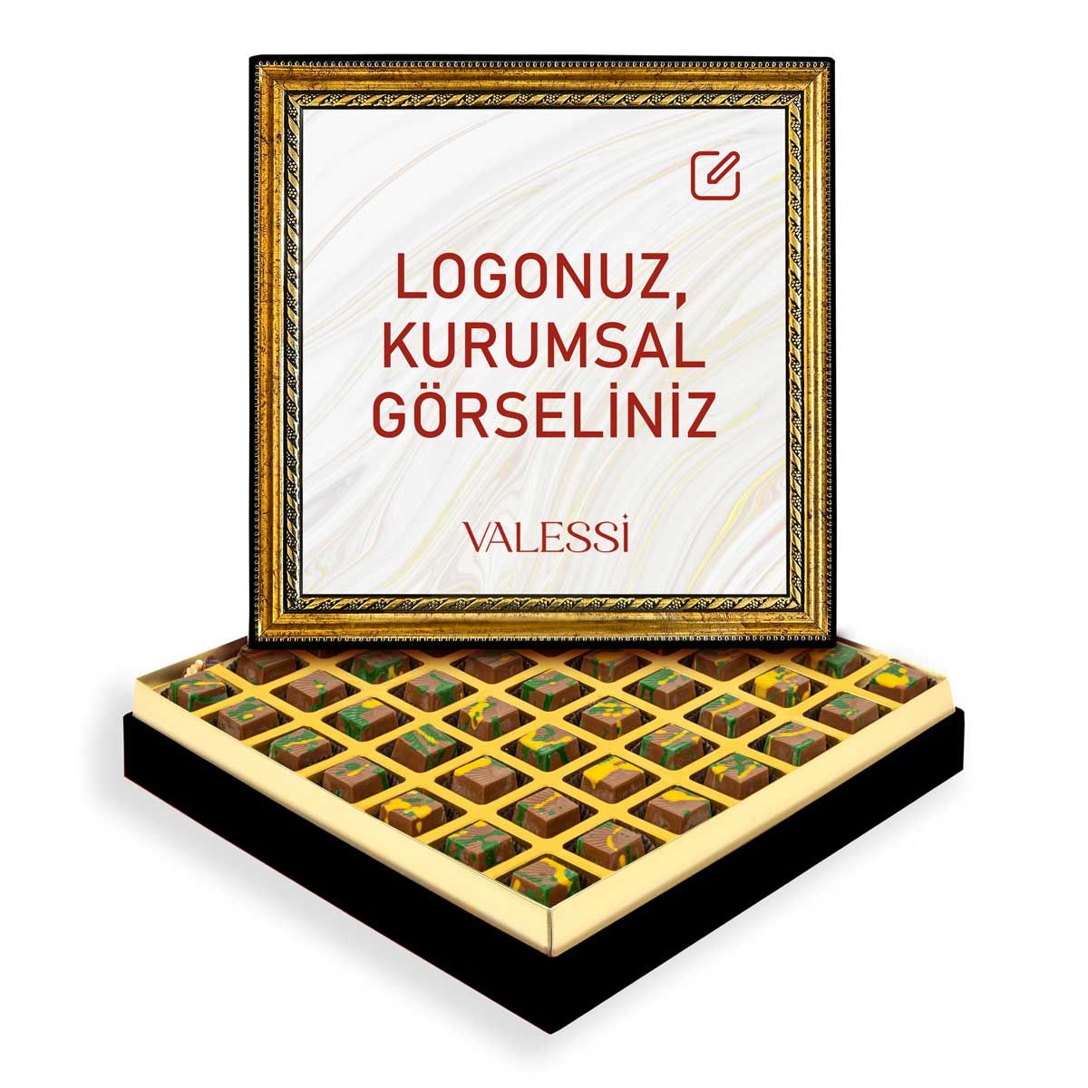 Kişiye Özel Tablo Kutuda Dubai Çikolatası Büyük Boy (588 g.)