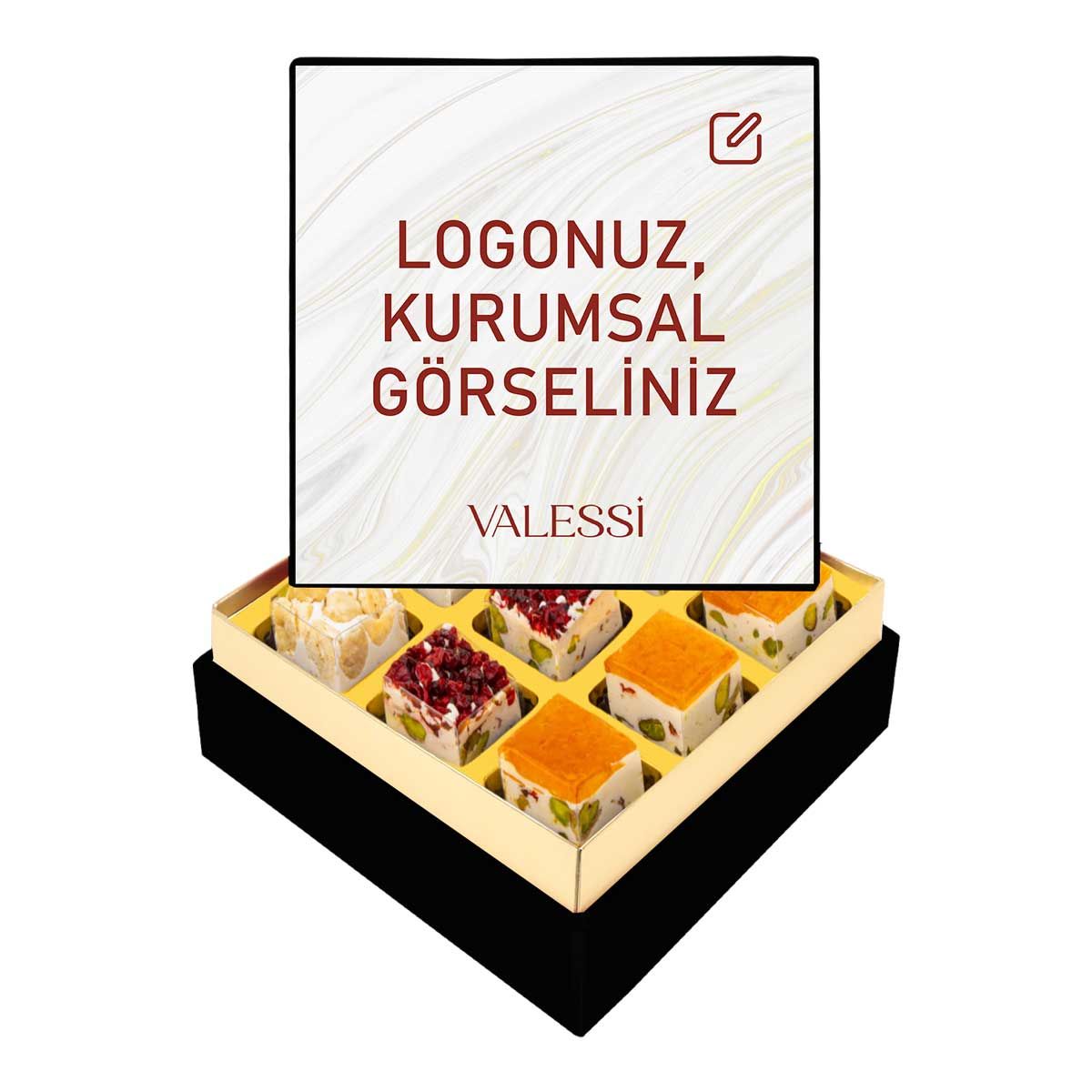 Kişiye Özel Tablo Kutuda Çerezli Nugat Mini Boy (150 g.)