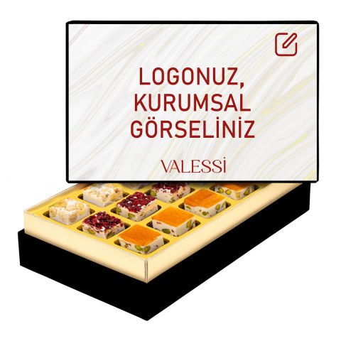 Kişiye Özel Tablo Kutuda Çerezli Nugat Küçük Boy (266 g.)