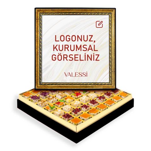 Kişiye Özel Tablo Kutuda Çerezli Nugat Büyük Boy (816 g.)