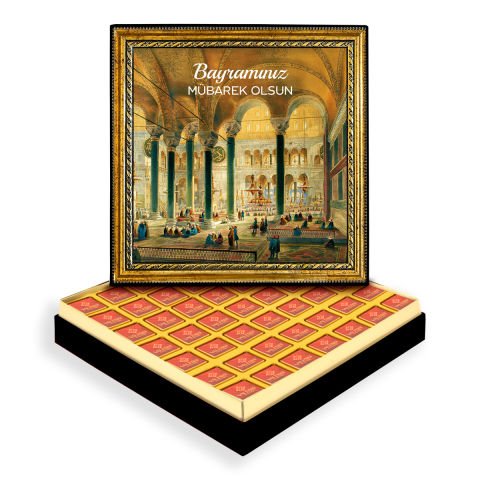 Ayasofya ve Bayram Çerçeveli Tablo Kutuda Logolu Çikolata