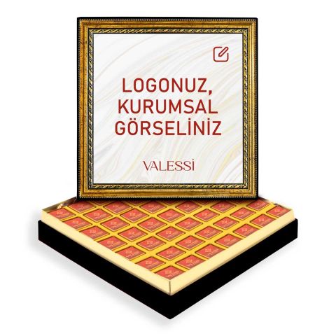 Kişiye Özel Tablo Kutuda Logolu Çikolata Büyük Boy (637 g.)