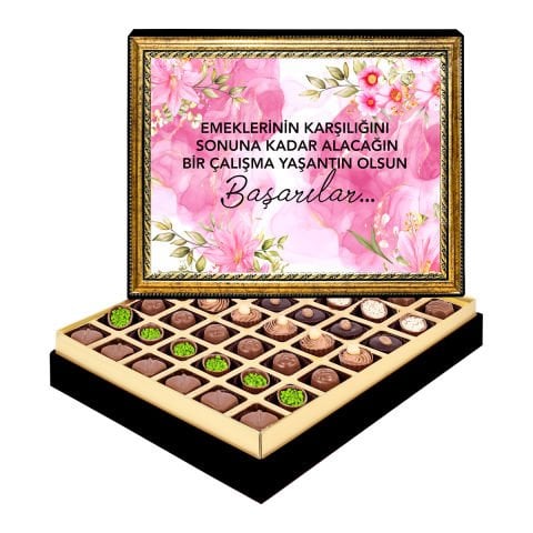 Çiçekli Yeni İş Çerçeveli Tablo Kutu
