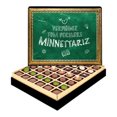 Minnettarız Öğretmenim Çerçeveli Tablo Kutu