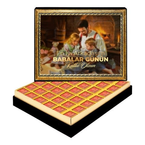 Baba Kucağı Çerçeveli Tablo Kutuda Logolu Çikolata