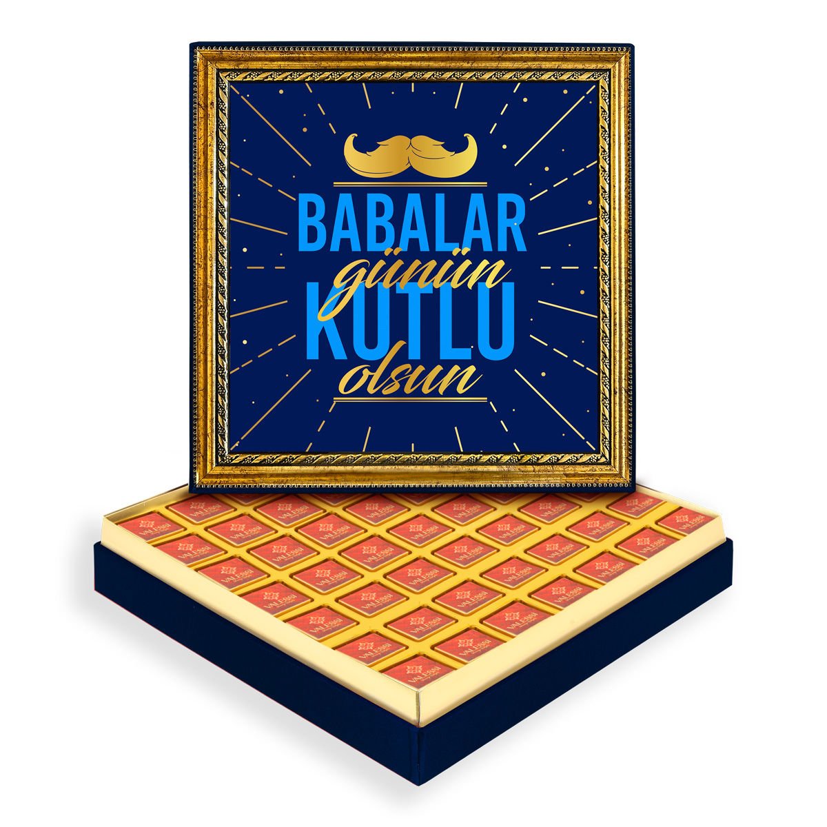 Babalar Günü Çerçeveli Tablo Kutuda Logolu Çikolata