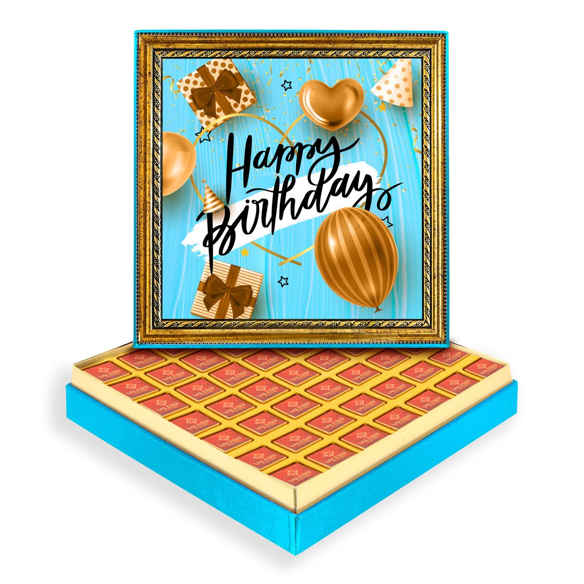 Happy Birthday Çerçeveli Tablo Kutuda Logolu Çikolata