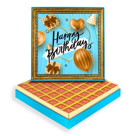 Happy Birthday Çerçeveli Tablo Kutuda Logolu Çikolata