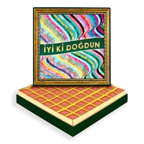 İyi Ki Doğdun Çerçeveli Tablo Kutuda Logolu Çikolata