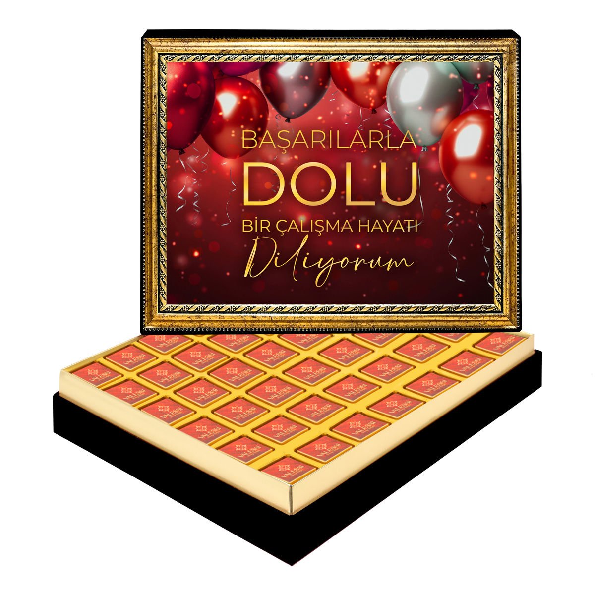 Başarılarla Dolu Çerçeveli Tablo Kutuda Logolu Çikolata