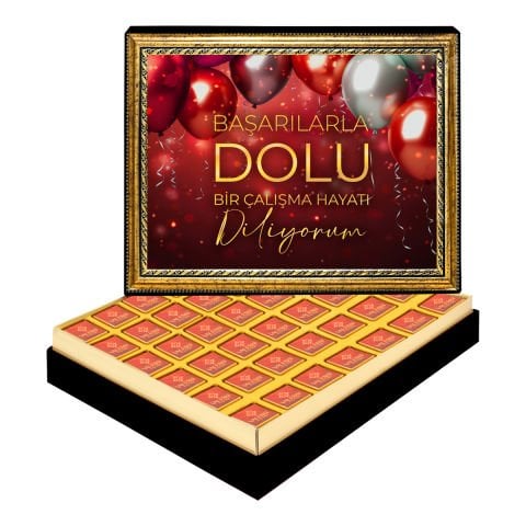 Başarılarla Dolu Çerçeveli Tablo Kutuda Logolu Çikolata