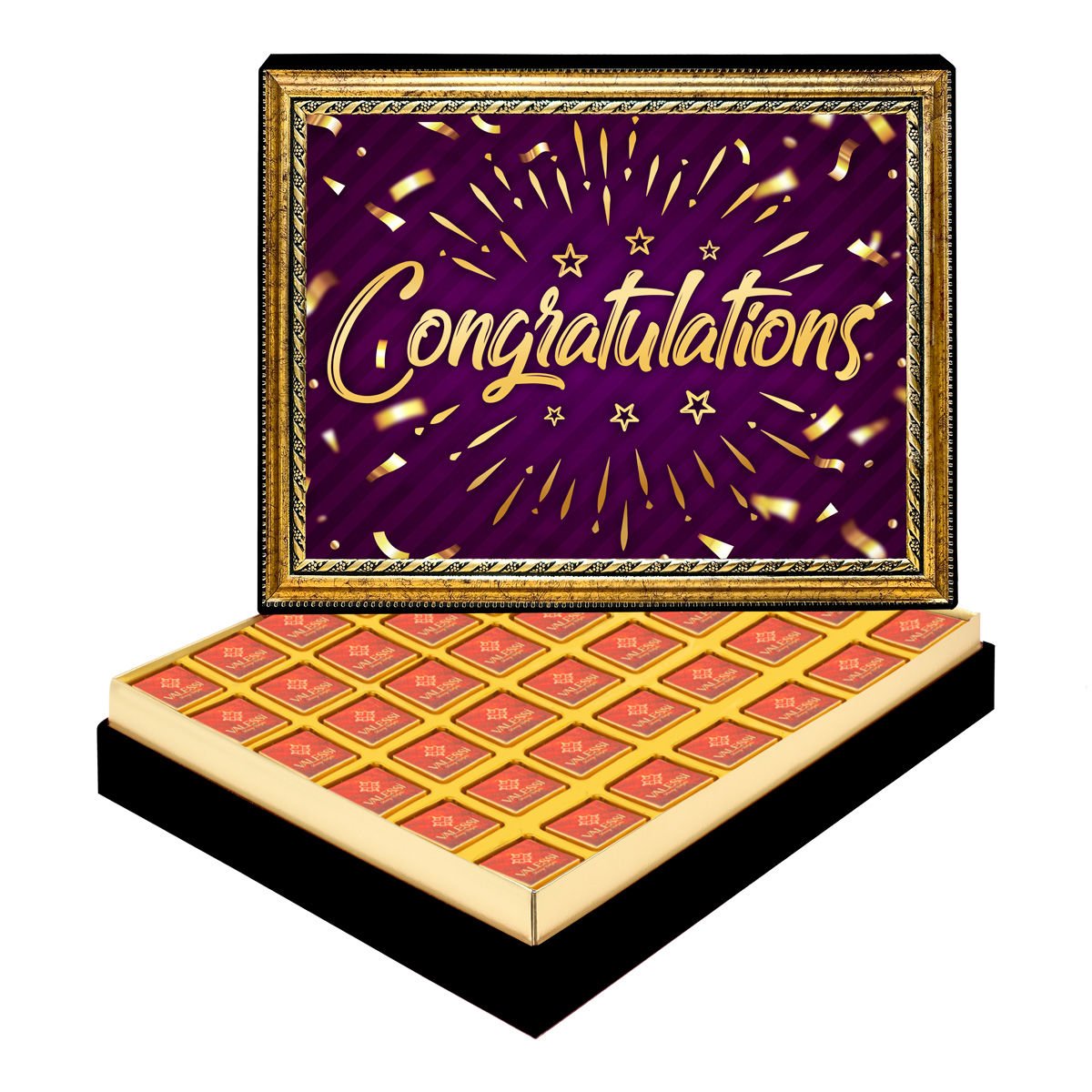 Congratulations Çerçeveli Tablo Kutuda Logolu Çikolata