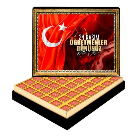 24 Kasım Çerçeveli Tablo Kutuda Logolu Çikolata