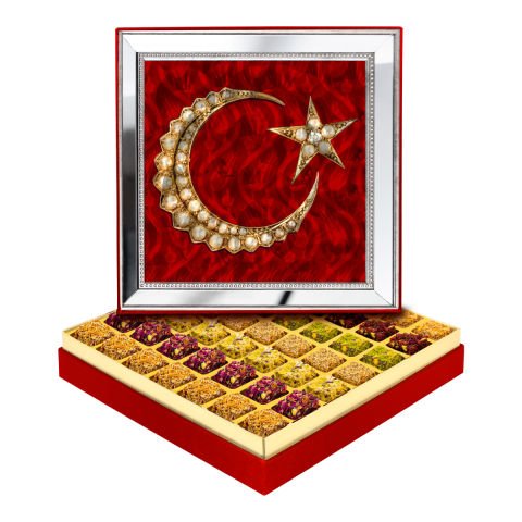 Ayna Çerçeveli Türk Bayrağı Kutuda Lokum