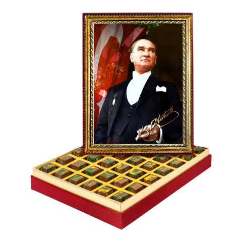 Atatürk ve İmzası Çerçeveli Tablo Kutuda Dubai Çikolatası