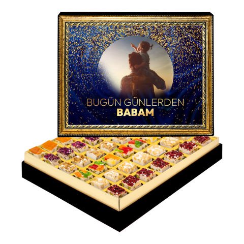 Günlerden Babam Çerçeveli Tablo Kutuda Çerezli Nugat