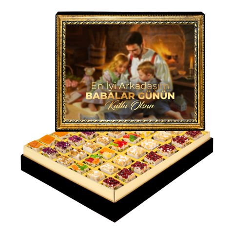 Baba Kucağı Çerçeveli Tablo Kutuda Çerezli Nugat