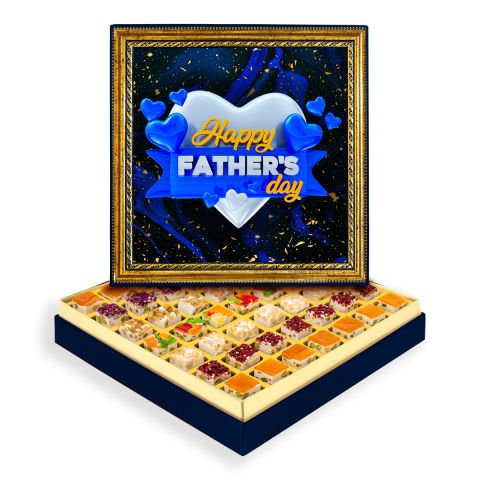 Happy Father's Day Çerçeveli Tablo Kutuda Çerezli Nugat
