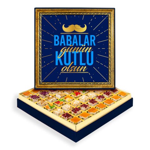 Babalar Günü Çerçeveli Tablo Kutuda Çerezli Nugat