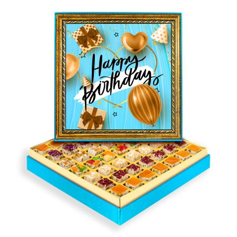 Happy Birthday Çerçeveli Tablo Kutuda Çerezli Nugat