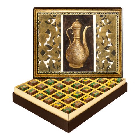 Desenli İbrik Çerçeveli Tablo Kutuda Dubai Çikolatası