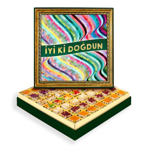 İyi Ki Doğdun Çerçeveli Tablo Kutuda Çerezli Nugat
