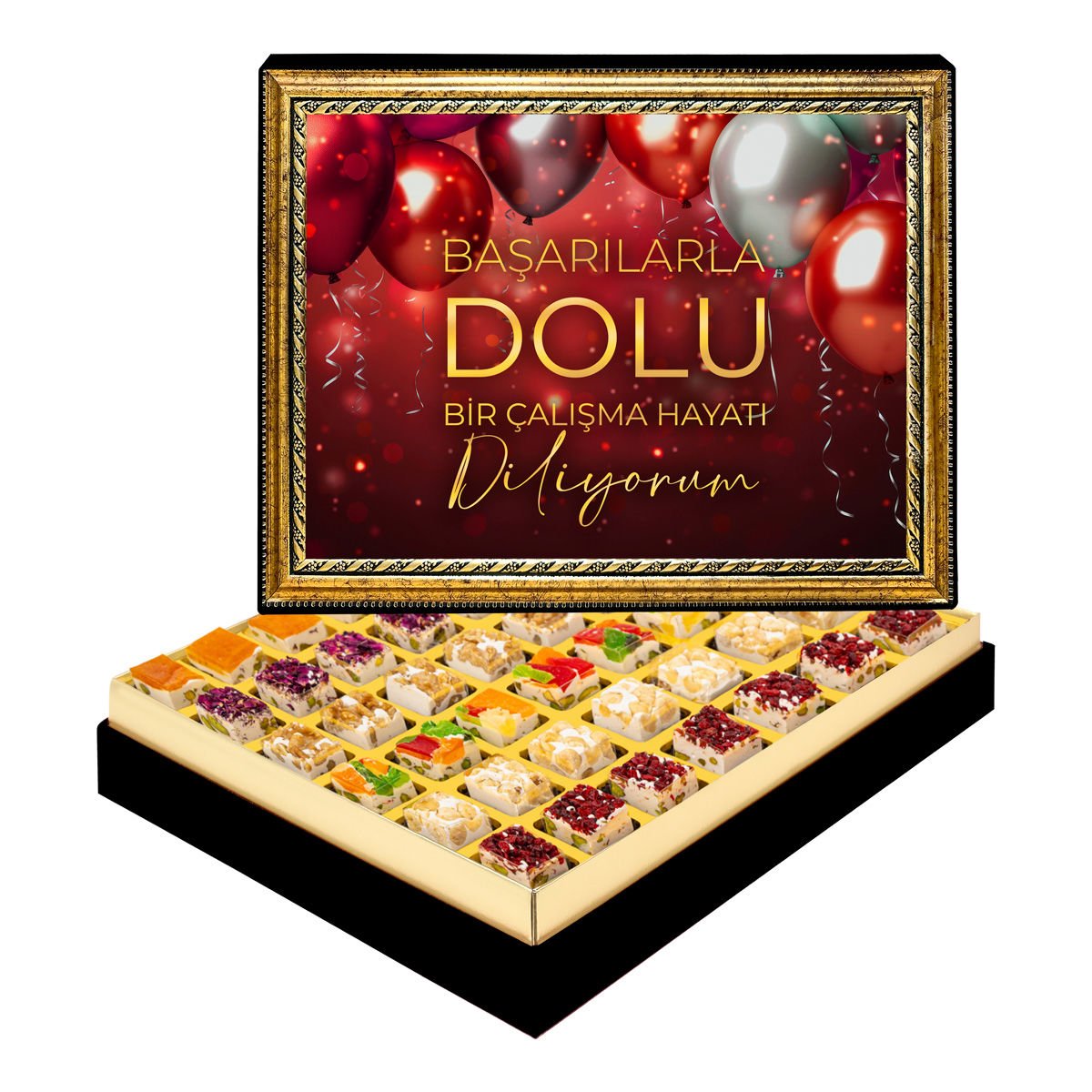Başarılarla Dolu Çerçeveli Tablo Kutuda Çerezli Nugat
