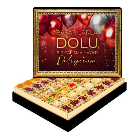 Başarılarla Dolu Çerçeveli Tablo Kutuda Çerezli Nugat