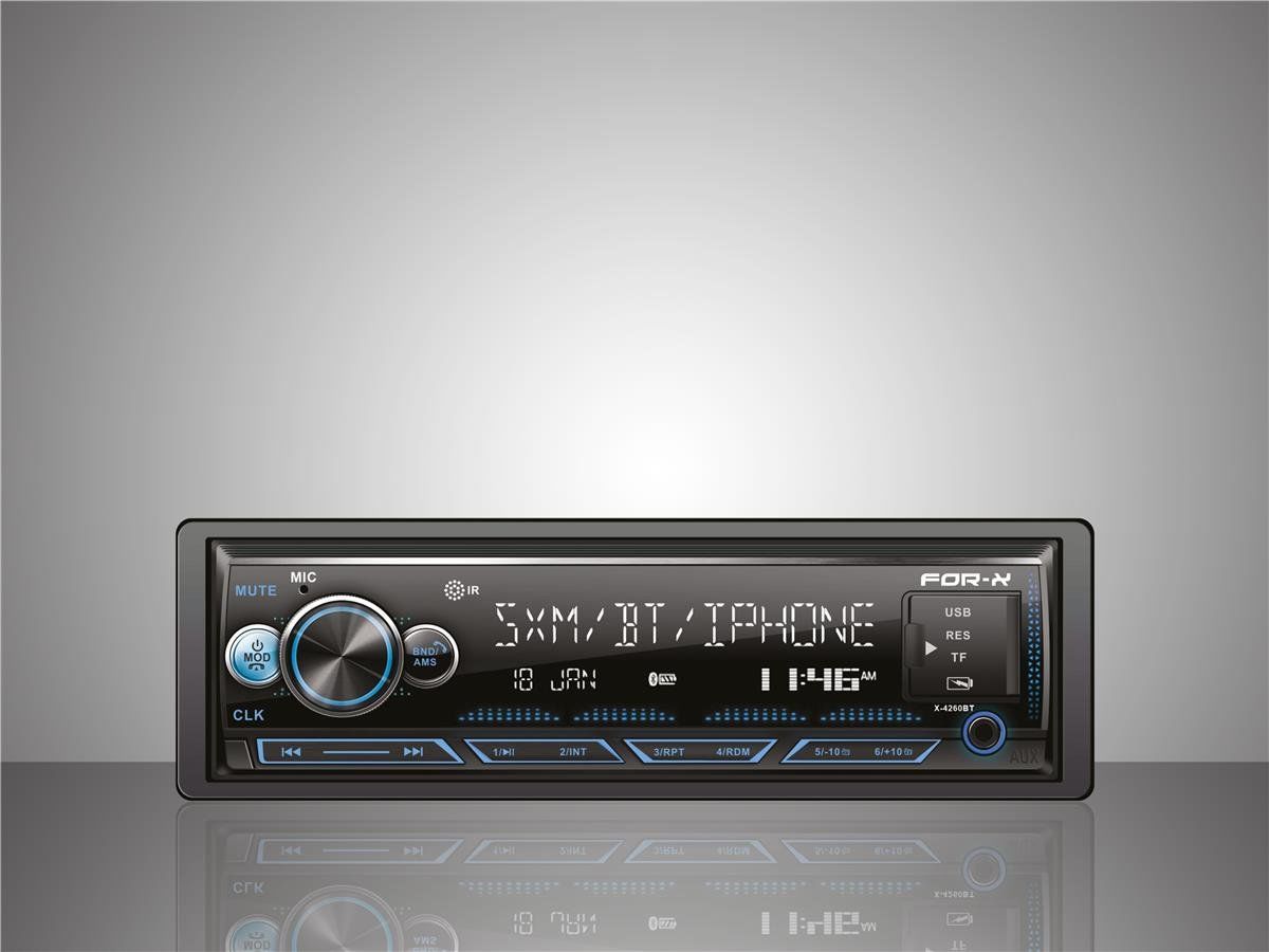 For-X X-4260 Oto Teyp 2 Anfi Çıkışlı 4x60W Bluetotth USB SD AUX 7 Renk Işıklı App Kontrol