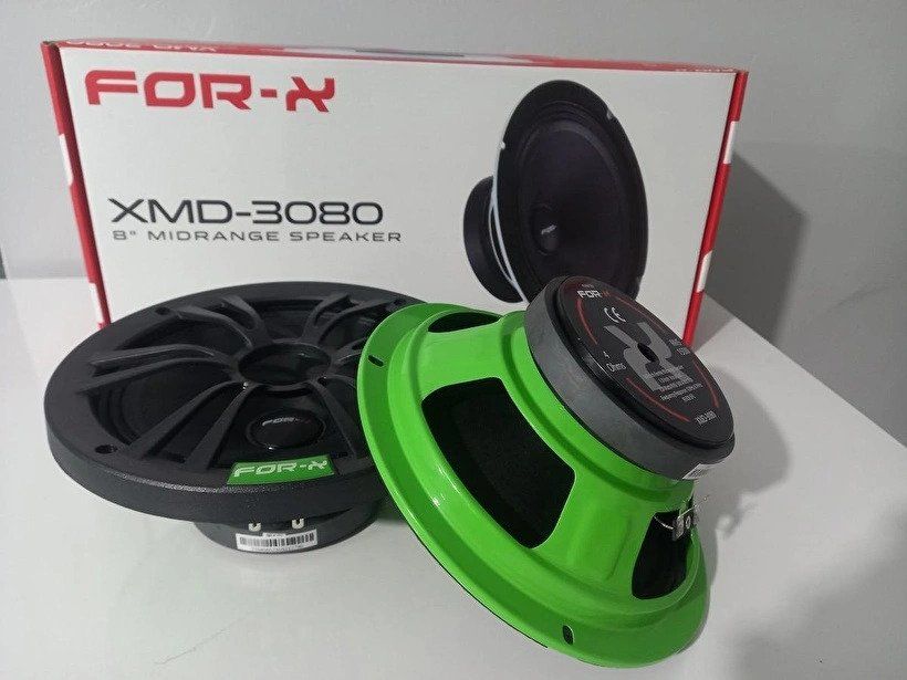 For-X 8 inc 20 Cm 300 Watt Midrange 2'li Hoparlör XMD-3080 Yeşil Kasa
